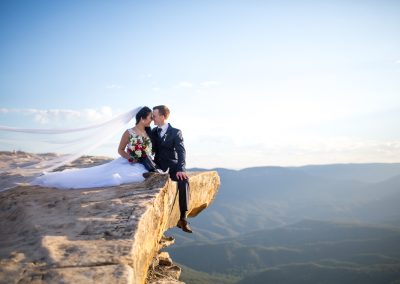 Happy couple getting married by Phil Timbrell, a Blue Mountains wedding celebrant