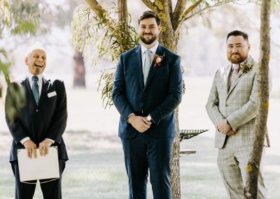 Happy couple getting married by Phil Timbrell, a Blue Mountains wedding celebrant