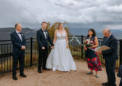 Happy couple getting married by Phil Timbrell, a Blue Mountains wedding celebrant