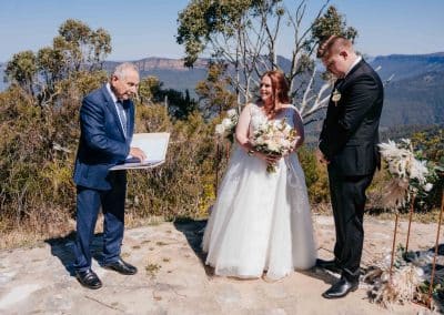 Happy couple getting married by Phil Timbrell, a Blue Mountains wedding celebrant